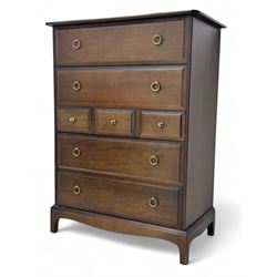 Stag Minstrel - mahogany combination chest, rectangular top over arrangement of three shor...