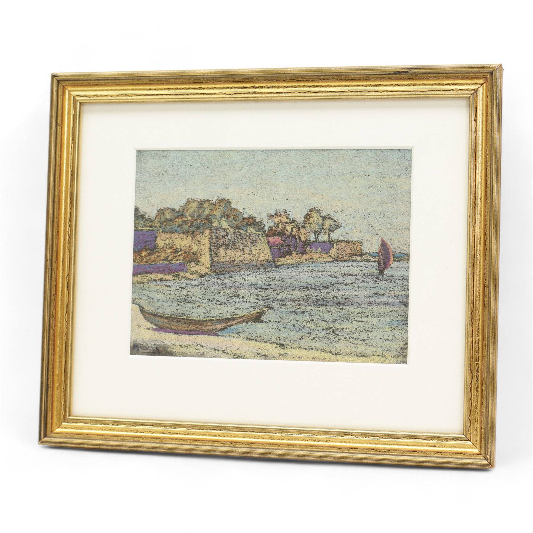 Follower of Michele Catti (Sicilian 1855-1914): An Italian Bay, oil pastel bearing signature, 13cm x 178cm 