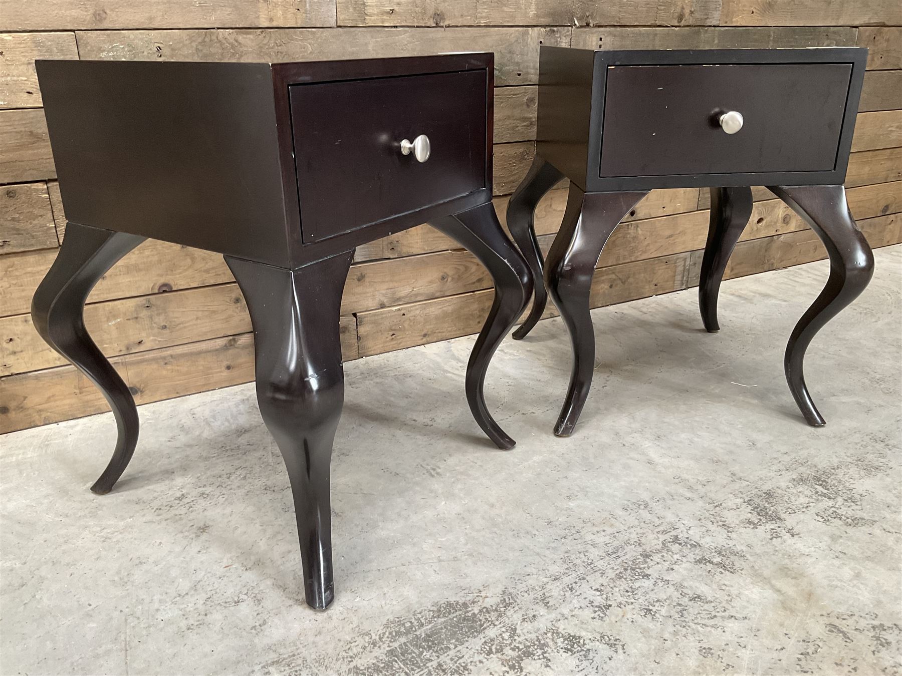 Pair of rosewood finish bedside chests