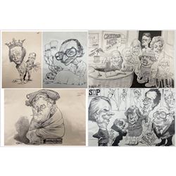 Collection of five political and social cartoons by Charles Griffin (British 1946-), c.198...