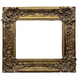 Frames - Heavily ornate Baroque style frame containing modern oil aperture 49cm x 59cm overall 84cm x 94cm 