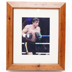 Sylvester Stallone signed photograph issued by Celebautos with certificate 19cm x 14cm framed