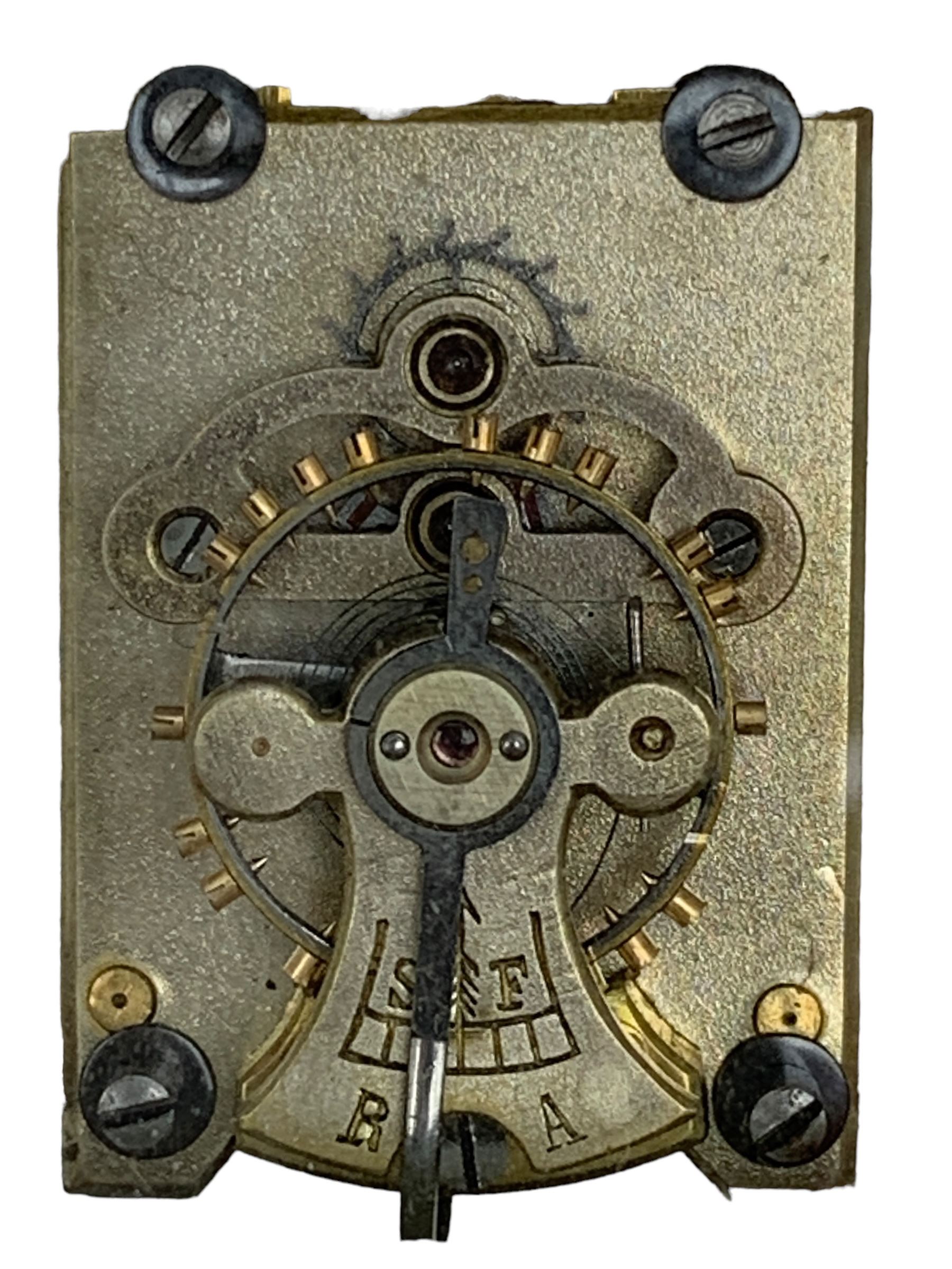 French - early 20th century two train carriage clock, in an onyx serpentine case raised on bun feet, with four bevelled panels and rectangular escapement viewing panel, white enamel dial with Roman numerals and steel spade hands, 8-day movement with a jewelled lever platform escapement and rack striking, sounding the hours and half hours on a coiled gong. With key.