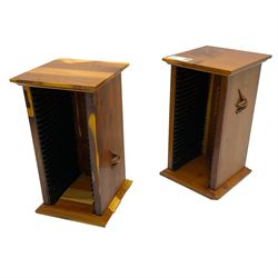 Unicornman - pair of yew wood CD racks