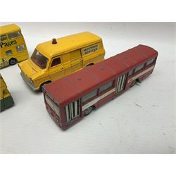 Dinky - sixteen unboxed and playworn die-cast models to include Single Deck Bus, two Atlantean Buses, Ford Transit Van, 10 Ton Army Truck, MGB Sports Car, Telephone Service Van etc 