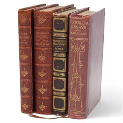 'The Essays or counsels Civil and Moral', Routledge 1883 in half leather boards. 'Selectio...