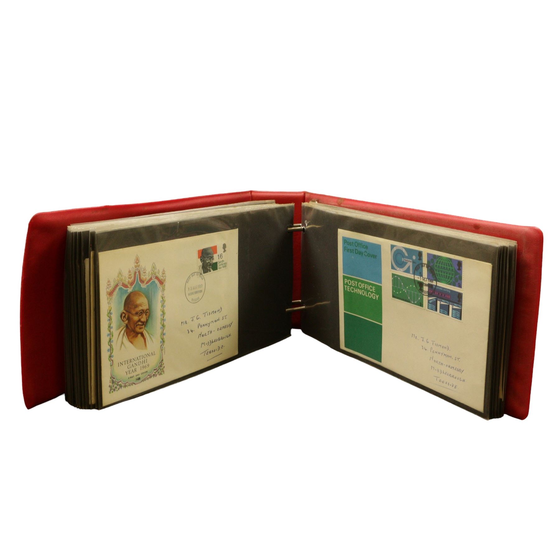 Mostly Great British stamps, including Queen Elizabeth II mint pre-decimal and decimal issues including commemorative fist class, various first covers some with special postcards many with printed addresses etc, housed in seven ring binder albums and loose, in one box