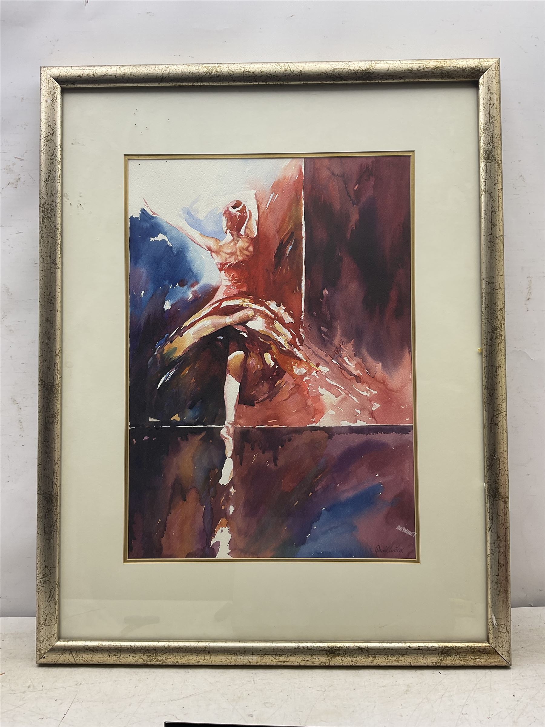 David Wilcox (Britosh 1950-): 'Pirouette in Red', watercolour signed, titled verso 56cm x 40cm 