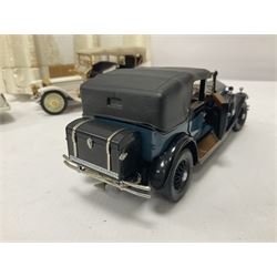 Franklin Mint - six 1:24 scale die-cast Rolls-Royce models comprising 1907 Rolls-Royce ‘The Silver Ghost’, boxed with original packaging and paperwork, 1929 Rolls-Royce ‘Phantom I’ with original packing, 1914 Rolls-Royce, 1911 Rolls-Royce, 1955 Rolls-Royce ‘Silver Cloud 1’, and 1992 Rolls-Royce Corniche IV 