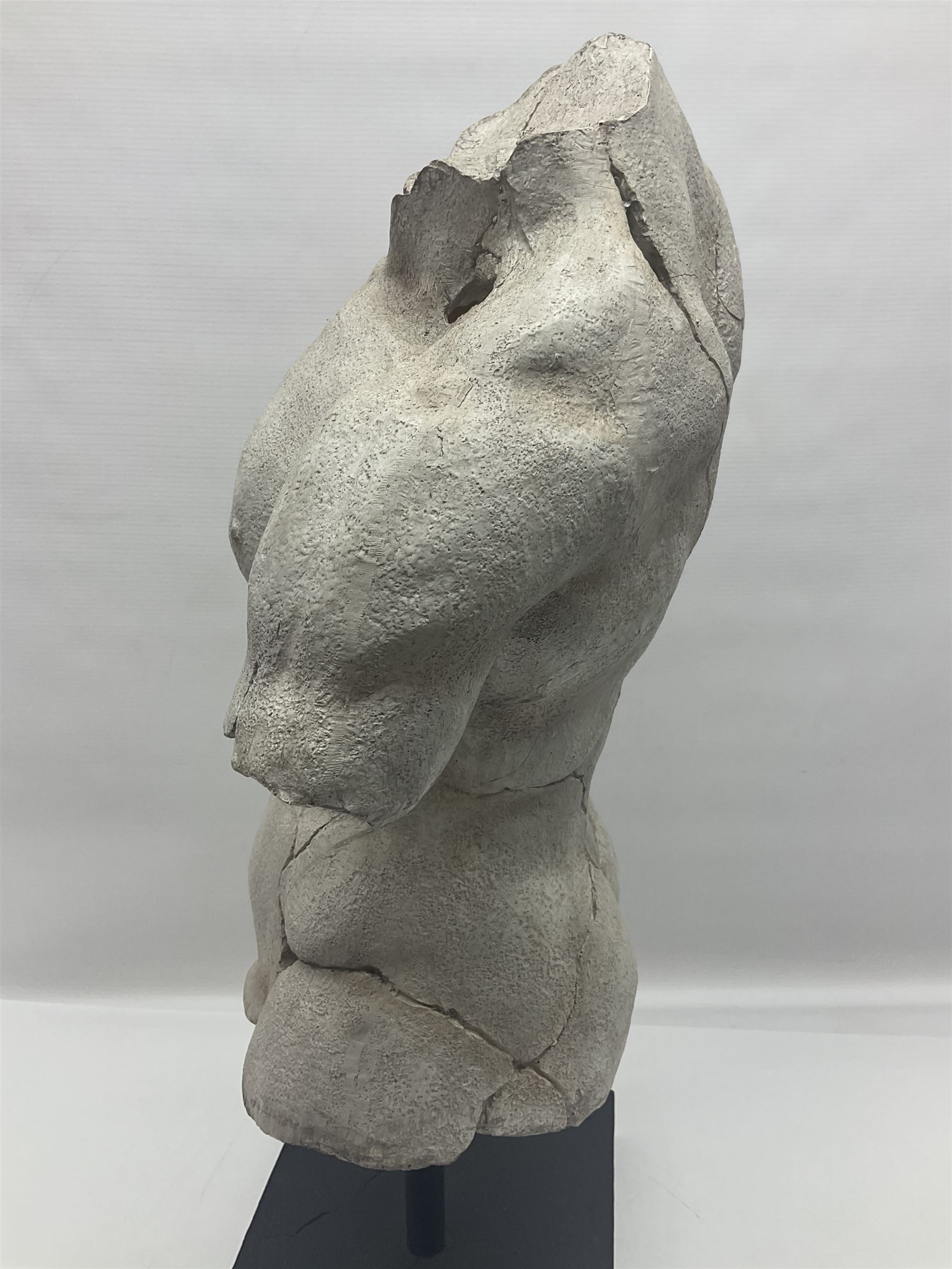 Composite sculpture of a Classical male torso on a stand, H65cm