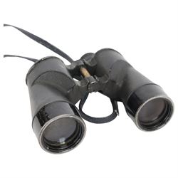 Pair of US Navy BU Ships Mark 1 7x50 binoculars, with broad arrow mark, dated 1941, made by Bausch & Lomb USA, with strap