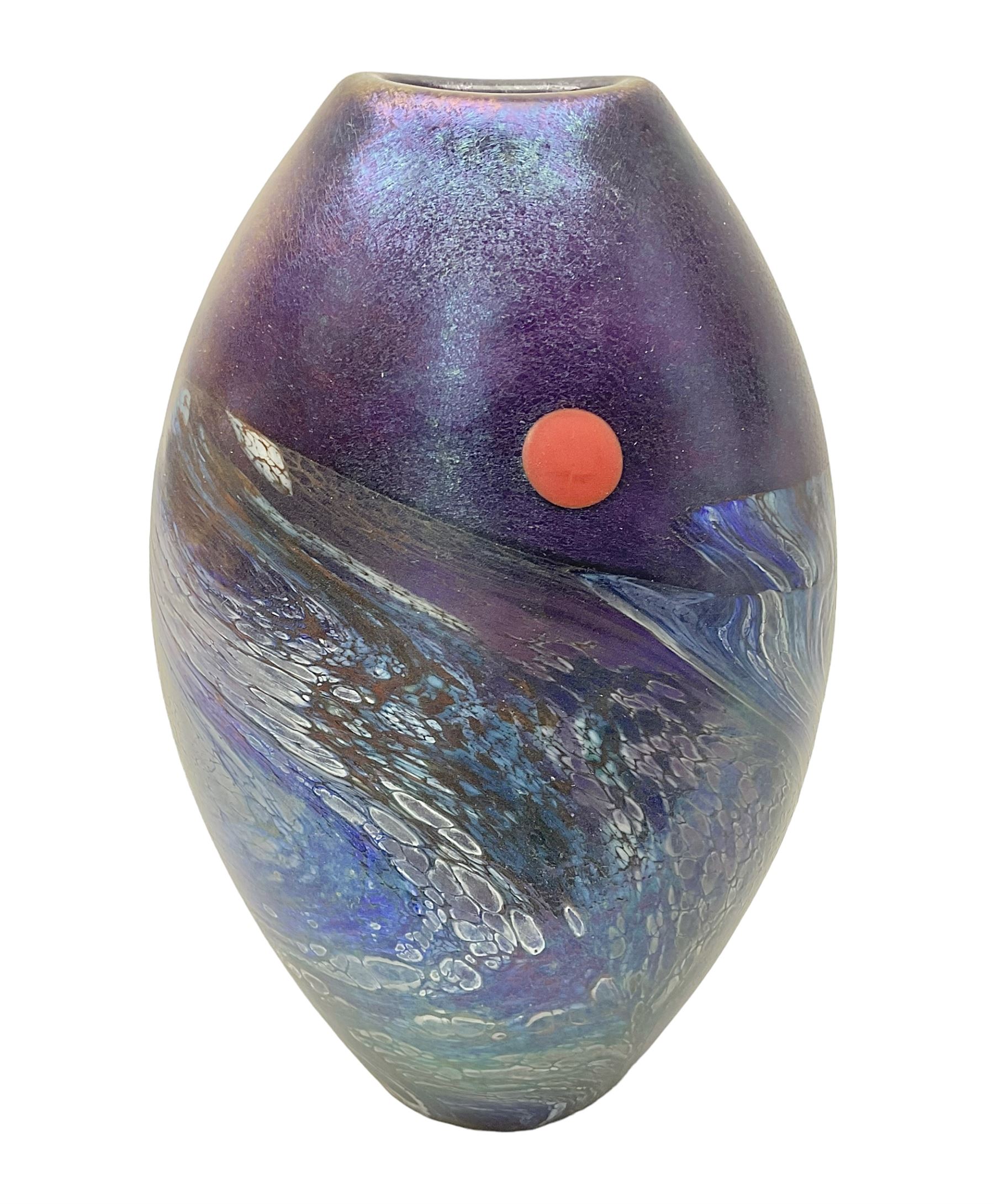 Sanders & Wallace vase, decorated in Sunset pattern, H22cm