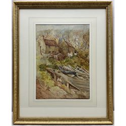 Manner of Dame Laura Knight (neé Johnson) (Staithes Group 1877-1970): 'Runswick Bay', watercolour titled unsigned 37cm x 27cm