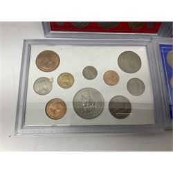 Seventeen Queen Elizabeth II 1953 unofficial coin year sets, each comprising farthing to crown coins, in plastic cases