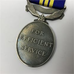 Territorial Efficiency Medal awarded to 2036048 Spr F.A. Furnell R.E.; Territorial Force Efficiency Medal; and Army Emergency Reserve Decoration; all with ribbons (3)