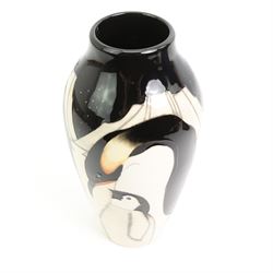 Moorcroft vase of shouldered tapering form decorated in the Antarctica pattern by Vicky Lovatt, no. 109, signed and dated 2017, H21.5cm, boxed