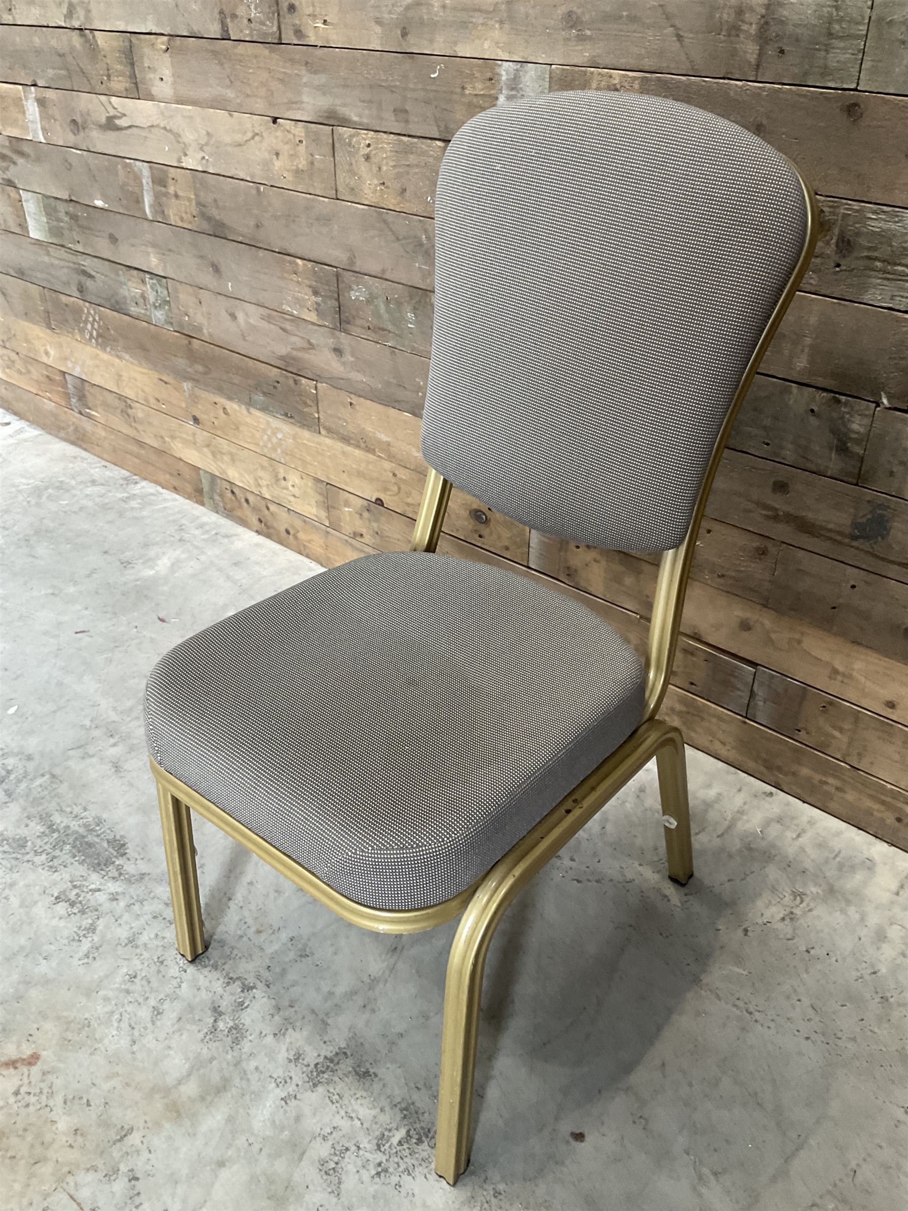 40 x Conference banquet chair, gold metal frame, upholstered seat and back