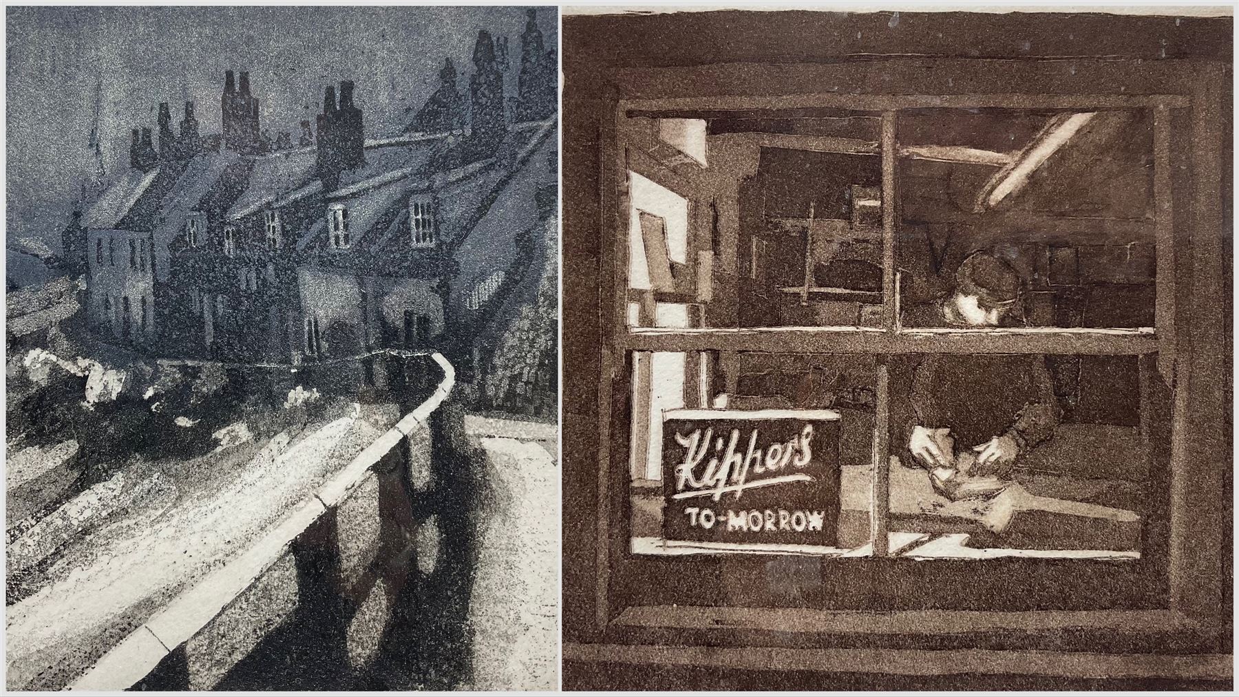 David Morris (Northern British 1937-2018): 'Fortunes - Whitby' and 'Cottages - Sandsend', two aquatints signed titled and numbered 45/50 and 18/50 respectively max 21cm x 18cm  (2)