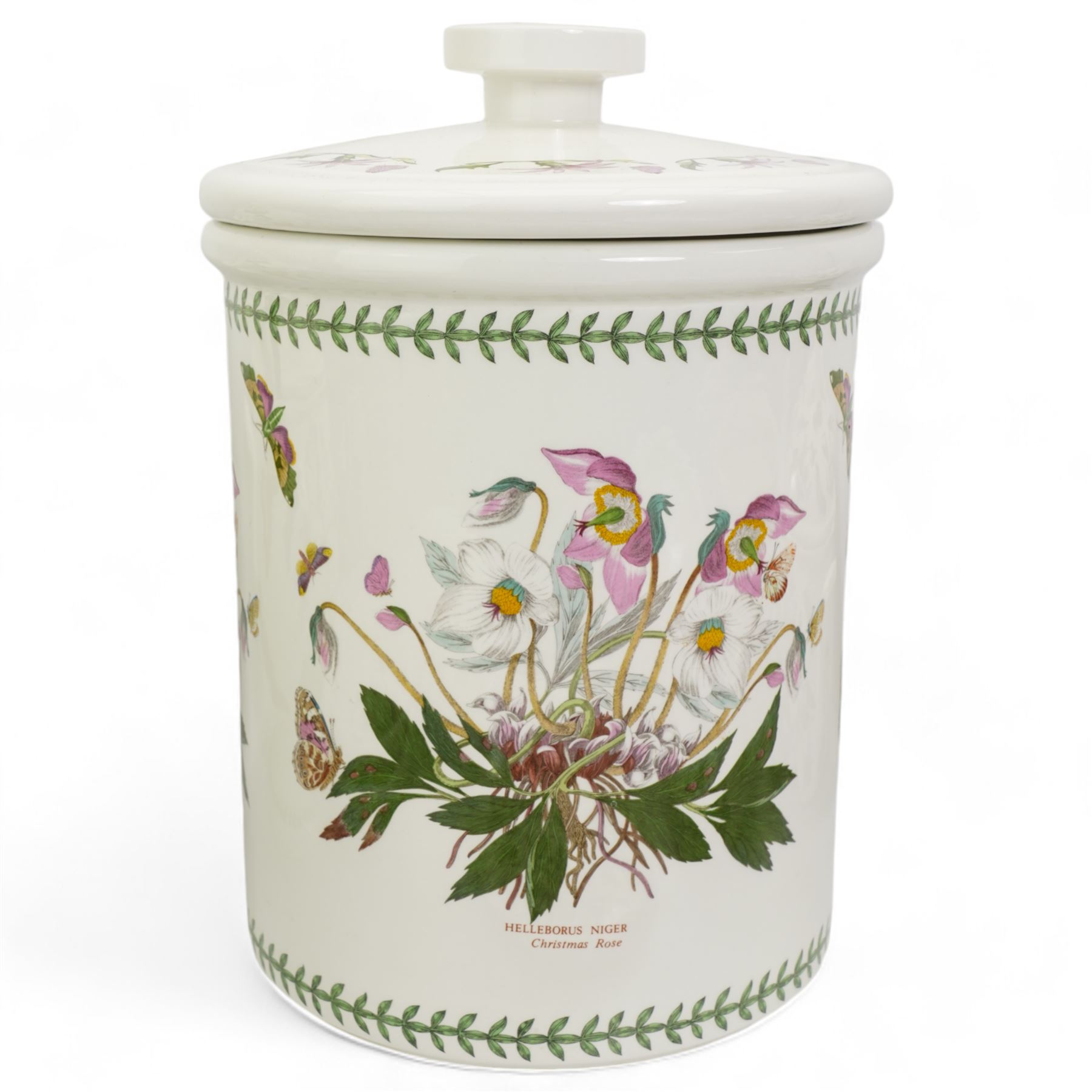 Portmeirion Botanic Garden bread crock, H40cm, soup tureen and ladle, tureen & cover, three oval dishes, serving bowls etc 