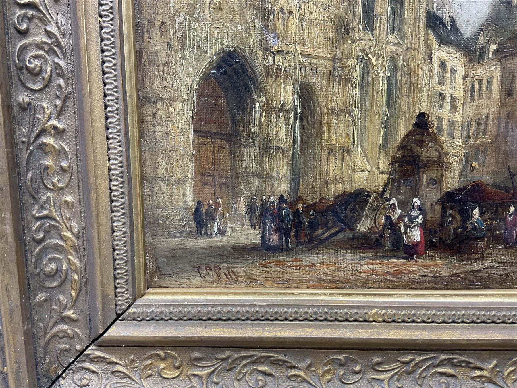 Charles Peter Pitt (British fl.1880-1895): 'Rouen Cathedral', oil on canvas signed, titled verso 30cm x 20cm 