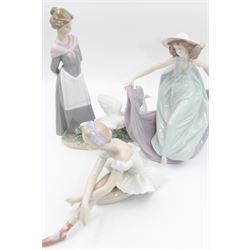 Three Lladro figures, comprising May Dance no 5662, Barnyard Scene no 5659 and Rose Ballet no 5919