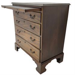 George III mahogany bachelor's chest, moulded rectangular top over slide and four graduating drawers, on bracket feet