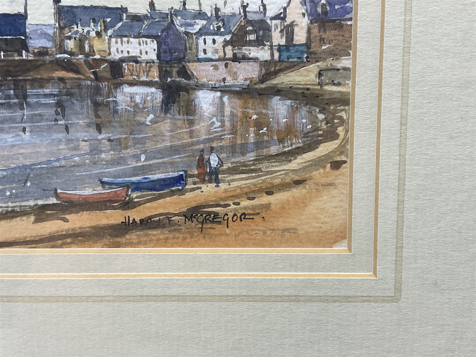 Harry F McGregor (Scottish 1928-2014): Broughty Castle and Beach, pair watercolours signed 13cm x 24cm (2)