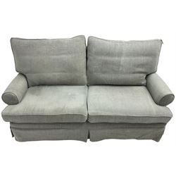 Multi-York - hardwood framed three-seat sofa, upholstered in pale blue fabric, traditional shaped with rolled arms