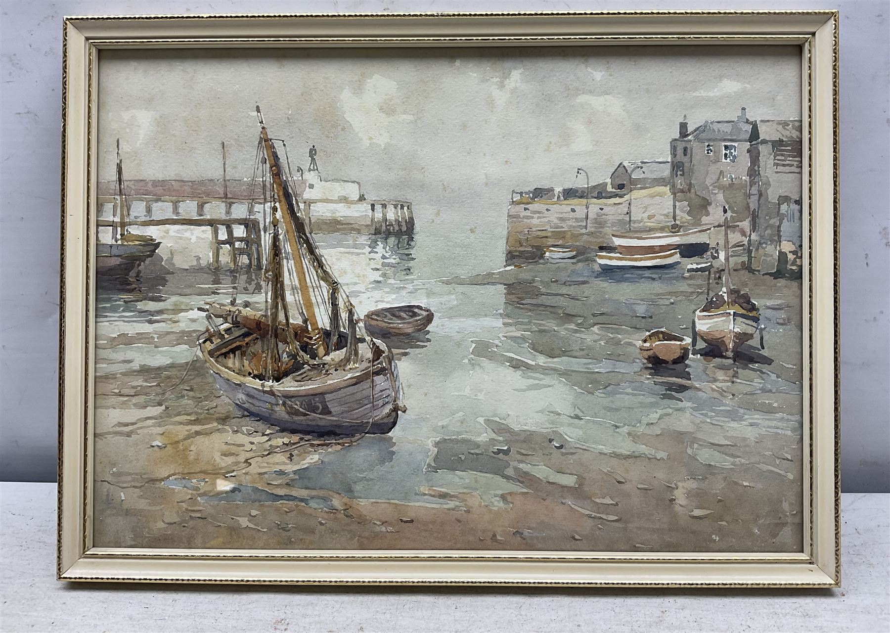 Harry Wanless (British c1872-1934): Low Tide Brixham Harbour, watercolour unsigned 23cm x 33cm
Provenance: direct from the artist's family, part of a collection never previously seen on the market