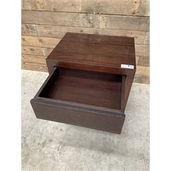 5 x rosewood bedside chests, fitted with thee tiered soft-close drawers