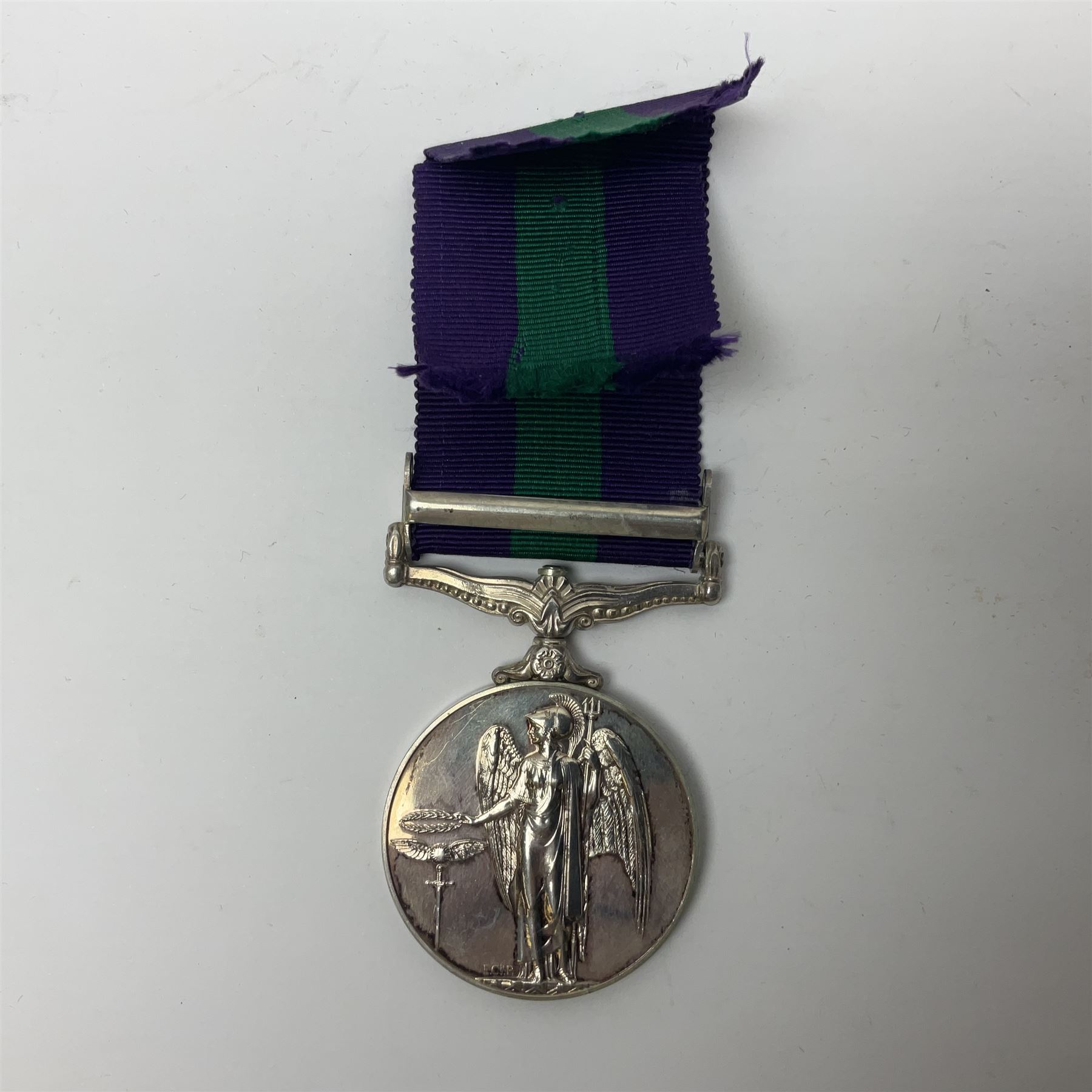 Elizabeth II General Service Medal with Cyprus clasp awarded to 5042223 A.C.2 W. Whitfield RAF; with ribbon