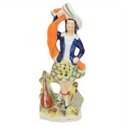 Ten Staffordshire models including pocket watch stands, flatbacks and figures, H36cm (10)