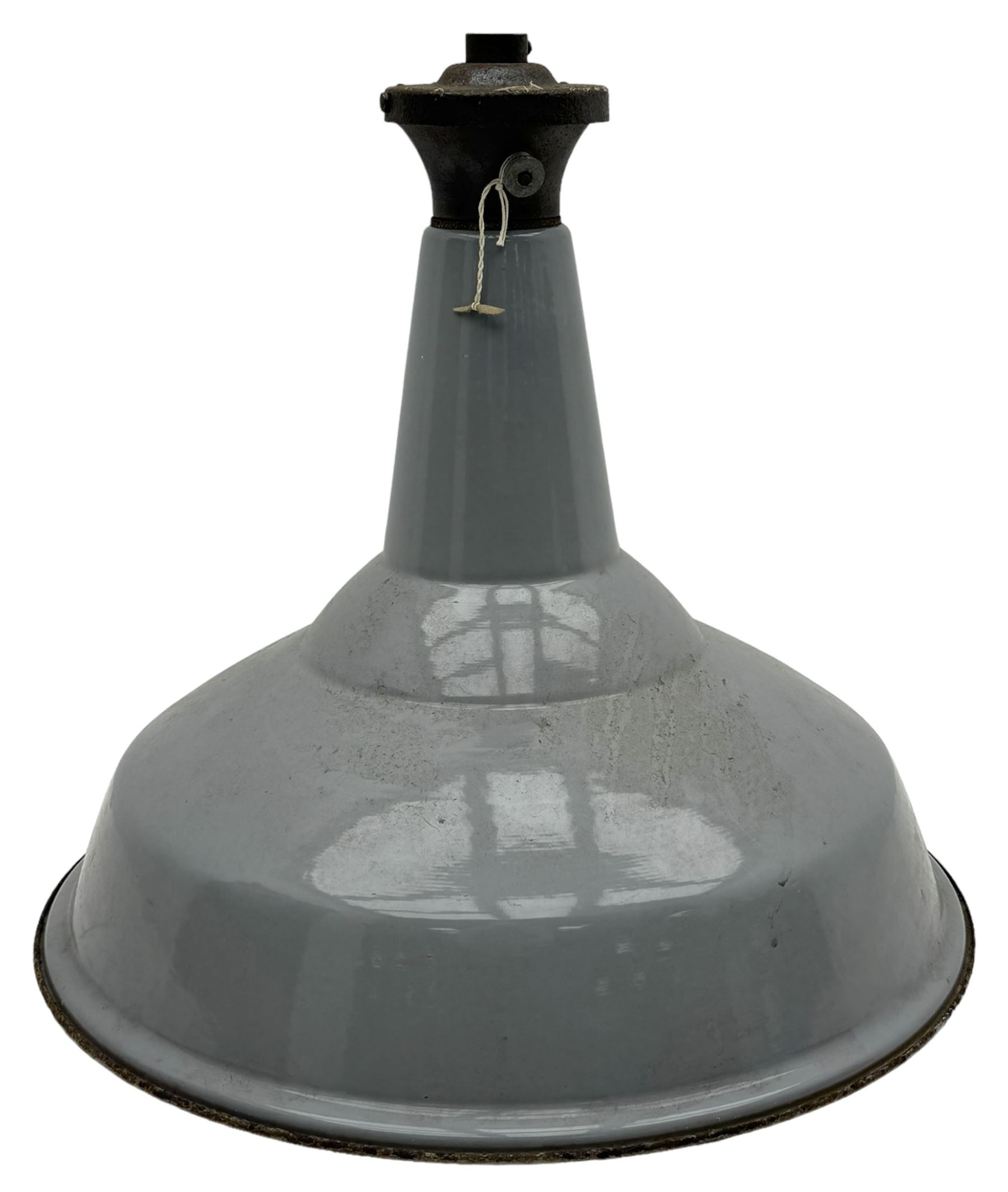 Industrial 'Benjamin' type grey enamel centre light fitting