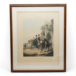 After Francis Calcraft Turner (British 1746-1846): 'Hawking' - 'Departure' 'Rendezvous' 'Fatal Stoop' and 'Disgorging', set four 19th century hand-coloured engravings by R G Reeve, pub. by I W Laird, London 1837-1839, 52cm x 43cm (4)