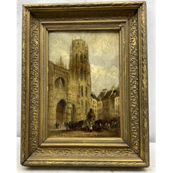 Charles Peter Pitt (British fl.1880-1895): 'Rouen Cathedral', oil on canvas signed, titled verso 30cm x 20cm 