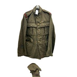 WWI British Army tunic, cap, war medal and victory medal, formally belonging to Pte. J.G Sedgwick of the Army Veterinary Corps