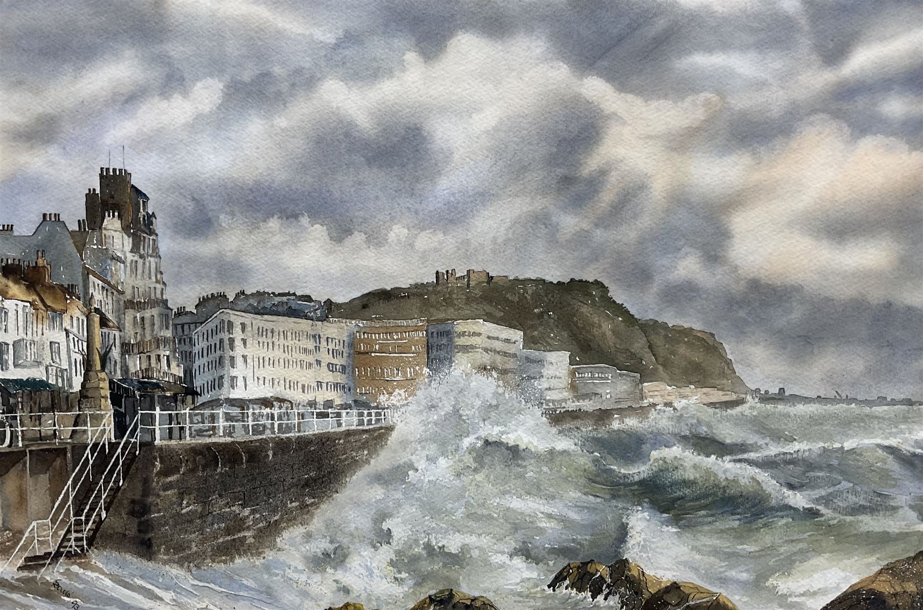 English School (20th Century): Hastings Promenade, watercolour indistinctly signed and dated '93, 35cm x 53cm 