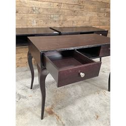 3 x rosewood console dressing tables, with two soft-close drawers