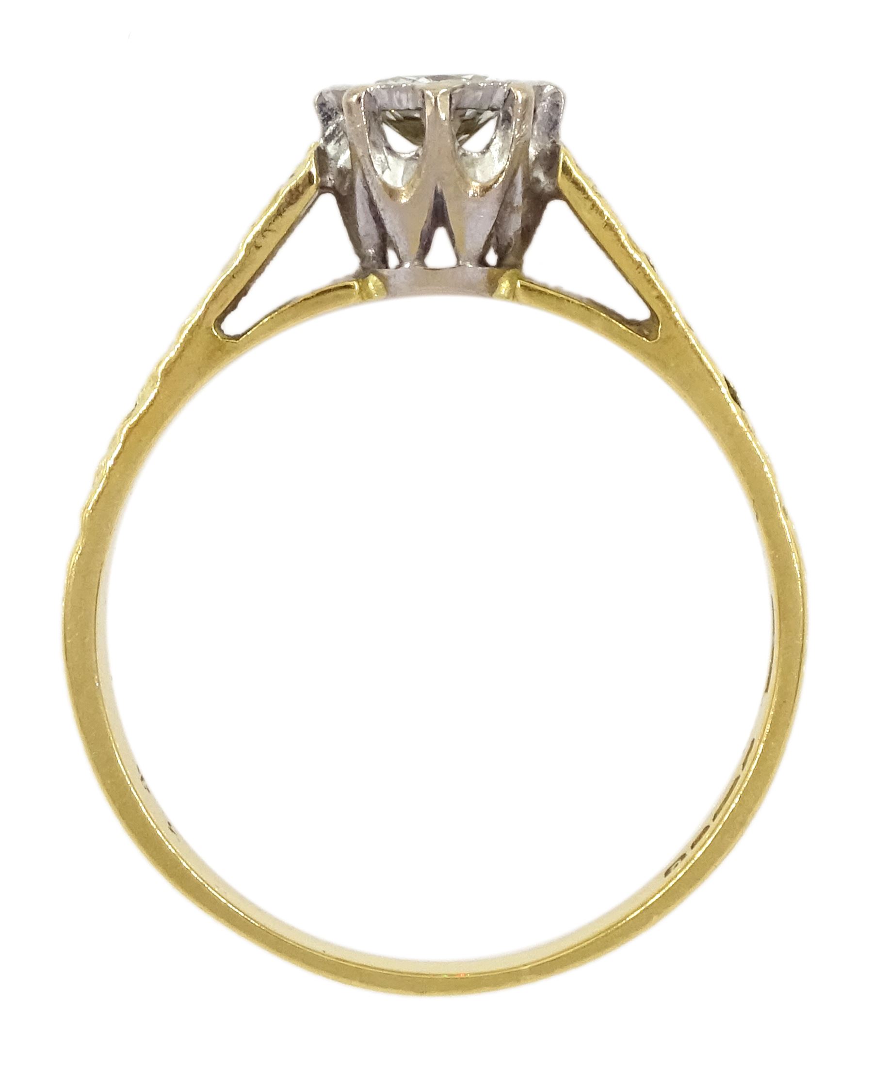 18ct gold single stone round brilliant cut diamond ring, Birmingham 1977, diamond approx 0.30 carat