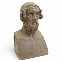 After the Antique - Large plaster bust of Homer H55cm