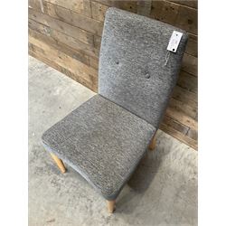 27 x chair upholstered in textured grey fabric, beech legs