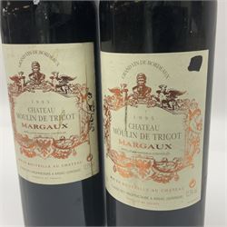 Chateau Moulin De Tricot, 1995, Margaux, 750ml, 12.5% vol, two bottles 