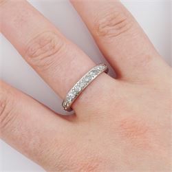 Early 20th century platinum channel set old cut diamond full eternity ring, total diamond weight approx 1.45 carat