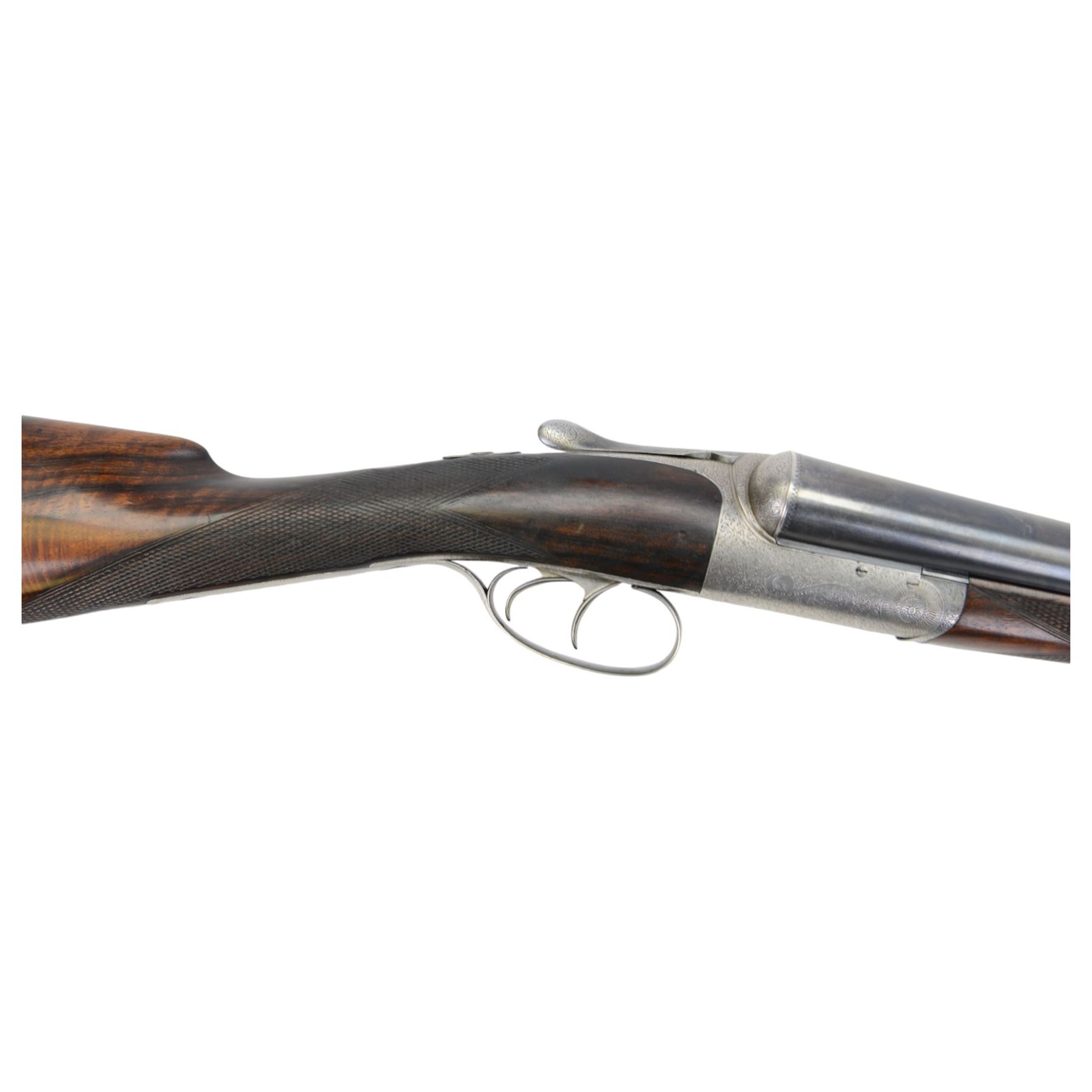 SHOTGUN CERTIFICATE REQUIRED - John Dickson & Son, 12 bore, round-action trigger plate ejector, side by side double barrel shotgun with 71cm (28