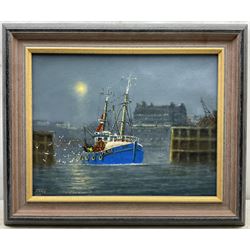 Jack Rigg (British 1927-2023): 'First Home' - Scarborough Harbour, oil on canvas board signed and dated 2013, titled verso 34cm x 44cm