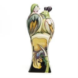 Moorcroft Fleur de Luce Bird group by Emma Bossons, dated 2007, H19cm, boxed 