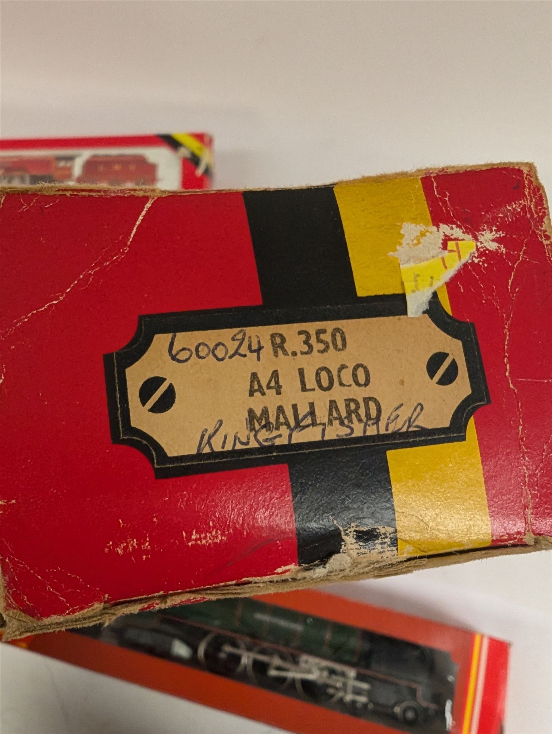 Four Hornby '00' gauge locomotives, comprising R859 BR Black Five Class 4-6-0 locomotive no. 45076, R262 BR Coronation Class 4-6-2 locomotive reworked as no. 46230 Duchess of Buccleuch, R066 Coronation Class 7P 4-6-2 reworked as BR City of Nottingham no. 46251 and R350 BR Class A4 4-6-2 locomotive reworked as Kingfisher no. 60024, all boxed 