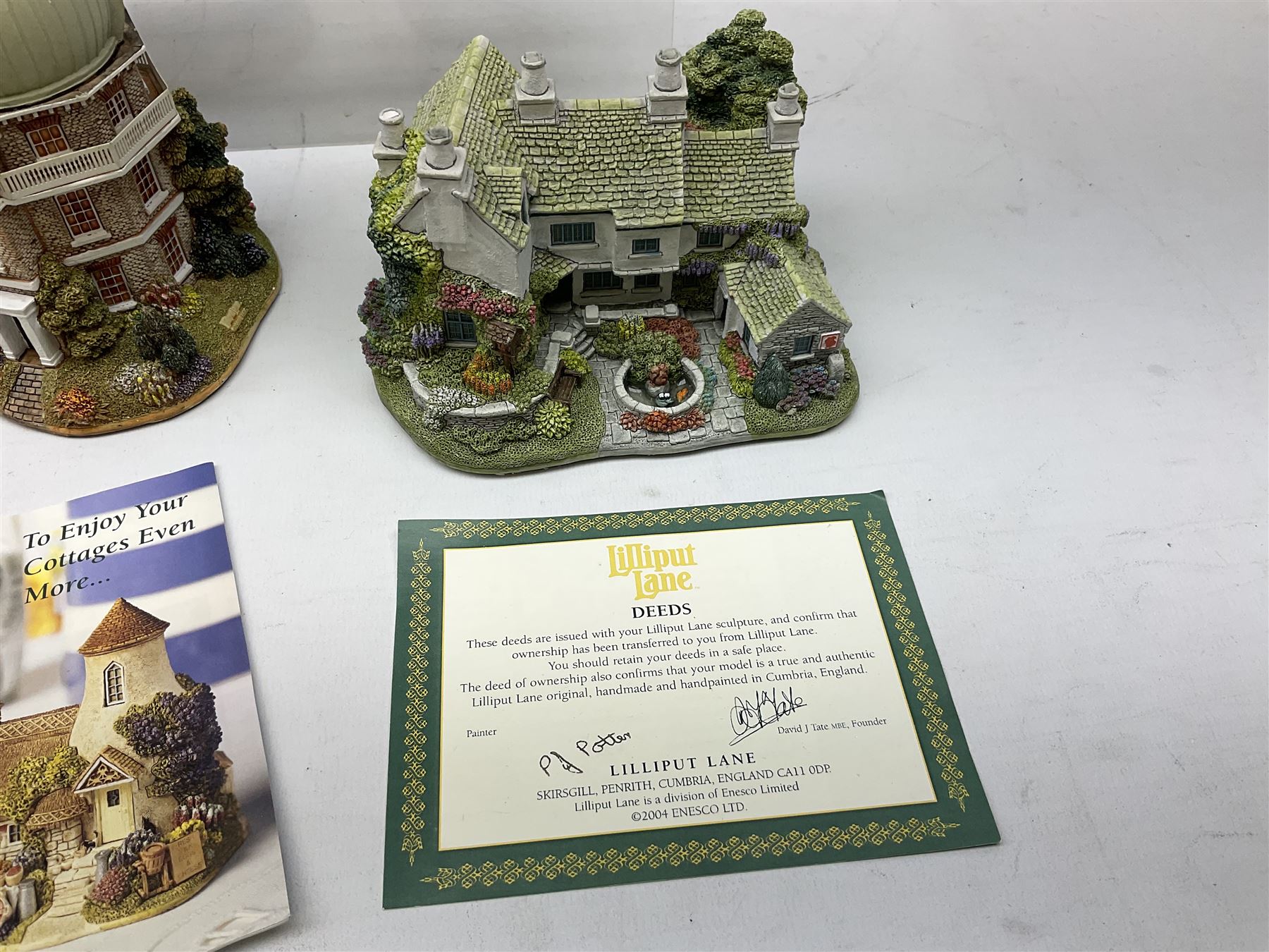 Six Lilliput Lane cottages, to include four special edition examples, including Swan and Cygnet and Hazelnut Hall, four boxed, four with deeds