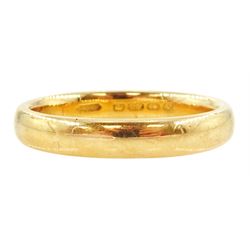 22ct gold wedding band, Birmingham 1945