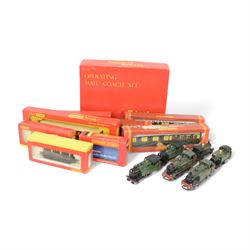 Nine Hornby '00' gauge steam locomotives, together with Hornby Operating Mail Coach set, f...